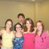 Backstage at Atlantic Theater Company, Studio A. (L-R): Kate Gustafson, Leanne Agmon, Karsten Otto, Sarah Harper, Olivia Carr